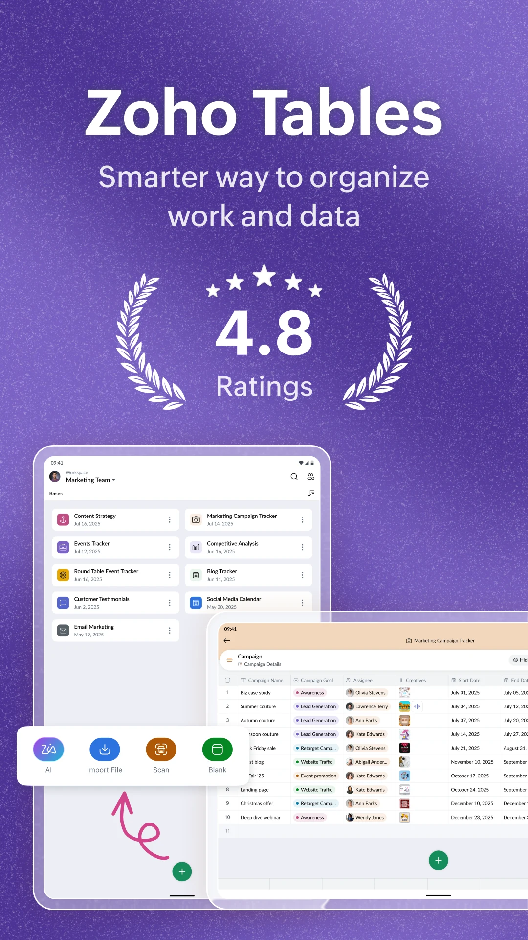 Zoho Tables - Plan & Track screenshot